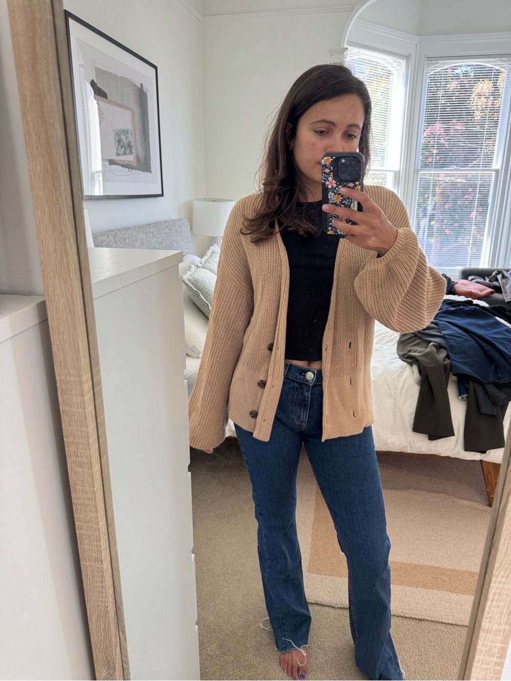 Billie the label Button-Front Knit Cardigan Sweater